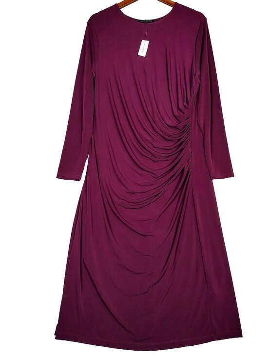 Banana Republic Dresses & Skirts - Banana Republic Sheath Dress Women's XL Burgundy Midi Ruched Stretch Modest NWT